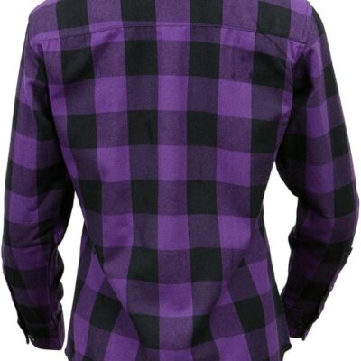 Women Flannel Shirt Purple Road Series Reinforced Flannel Motorcycle Shirt