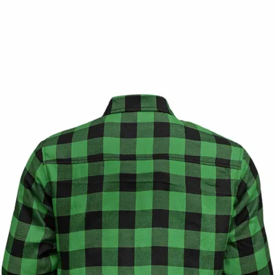 Men’s Motorcycle Riding Reinforced Flannel Shirt Road Series Green