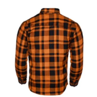 Men’s Motorcycle Riding Reinforced Flannel Shirt Road Series Orange