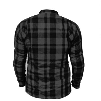 Men’s Motorcycle Riding Reinforced Flannel Shirt Road Series Grey