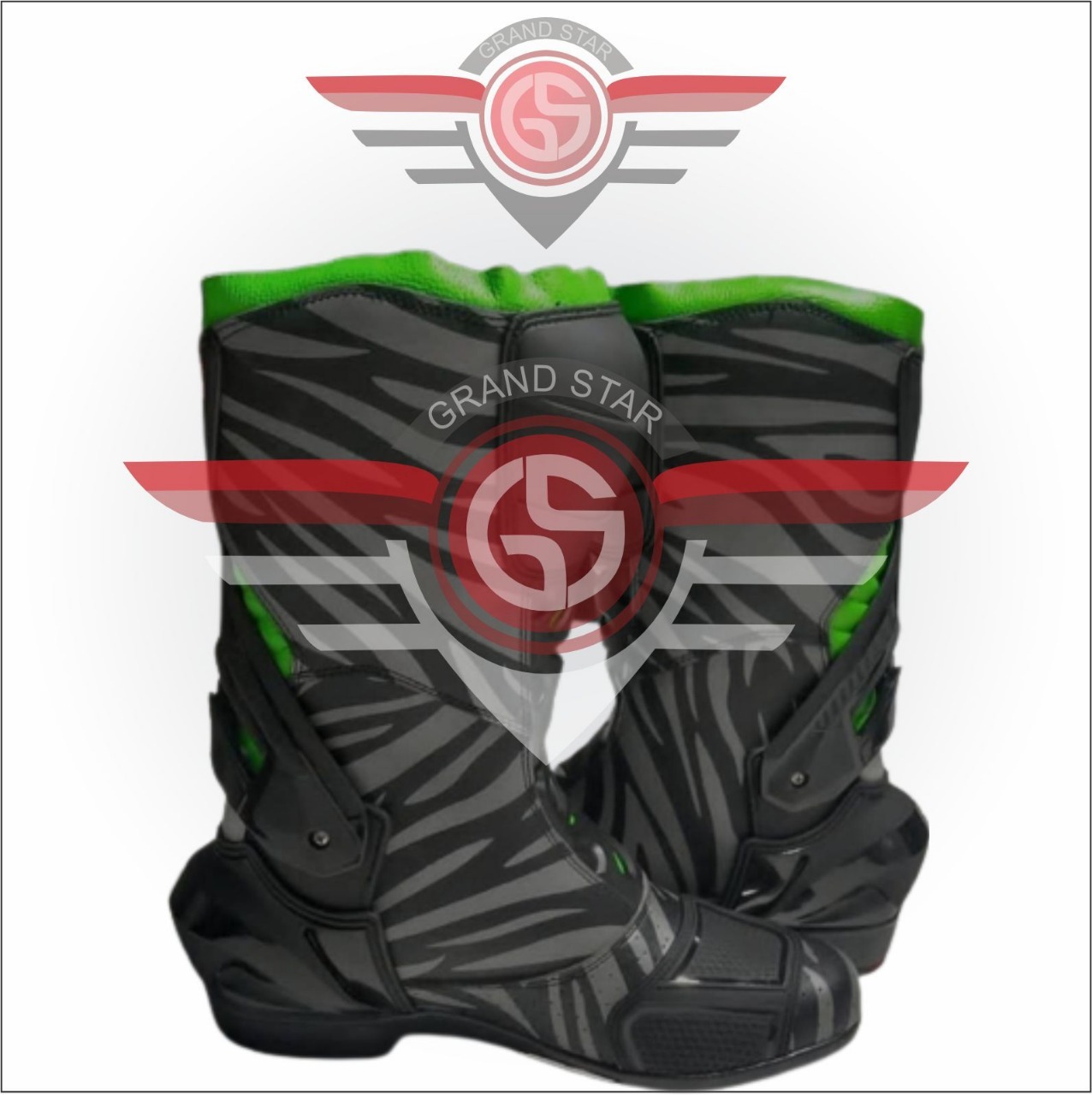 Zebra Print Motorcycle Boots - Safety & Style