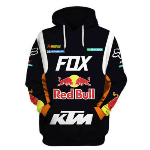 KTM Fox Red Bull Motorcycles White Pullover Hoodie