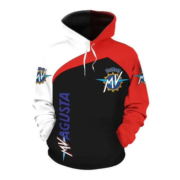 MV Agusta Black White Zip Up Hoodie