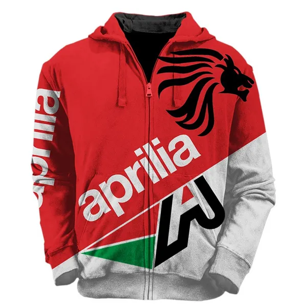 Aprilia White Red Zip Up Hoodie