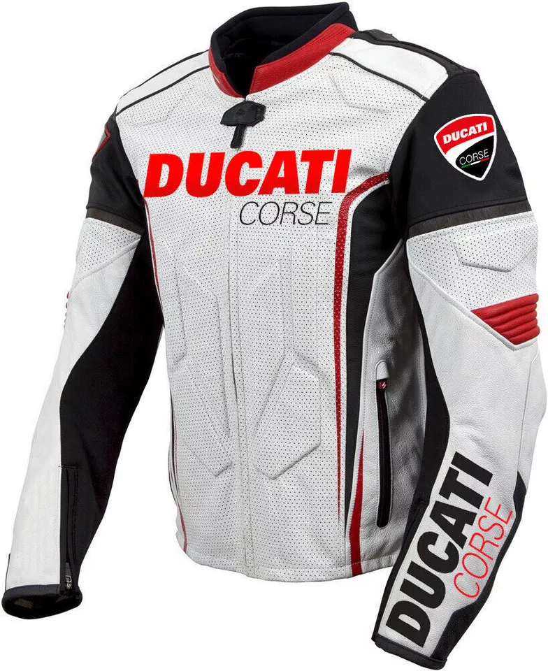 DUCATI Racing Motorcycle Biker Leather Jacket Replica