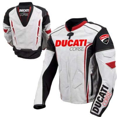 DUCATI Racing Motorcycle Biker Leather Jacket Replica
