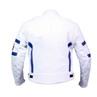 BMW Motorcycle Blue & White Racing Leather Jacket