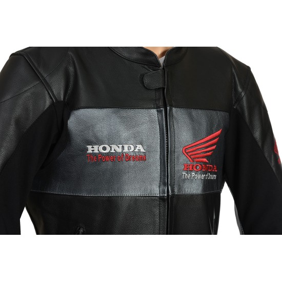 Honda Classic Leather Motorcycle Racing Jacket - Image 3