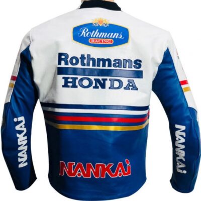 Honda Repsol Rothmans Leather Motorcycle Racing Jacket