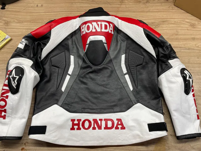 Honda Leather Motorcycle Racing Jacket - Image 2