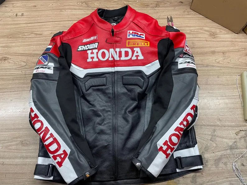 Honda Leather Motorcycle Racing Jacket