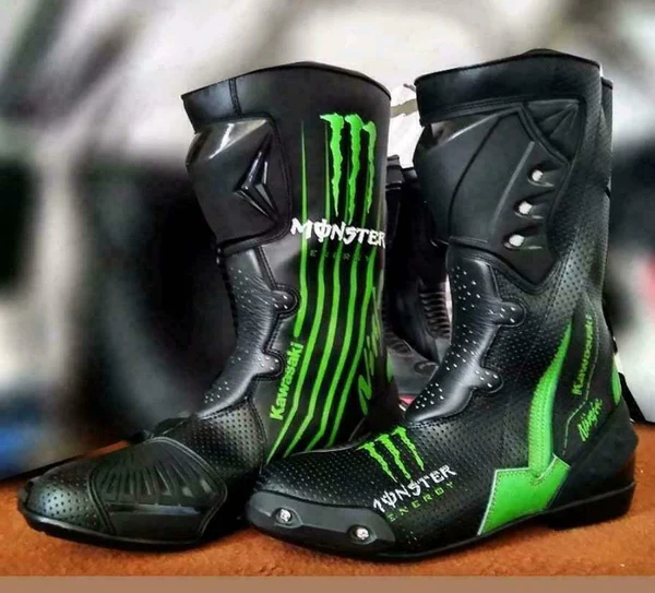 Kawasaki Monster Motorcycle Racing Boots