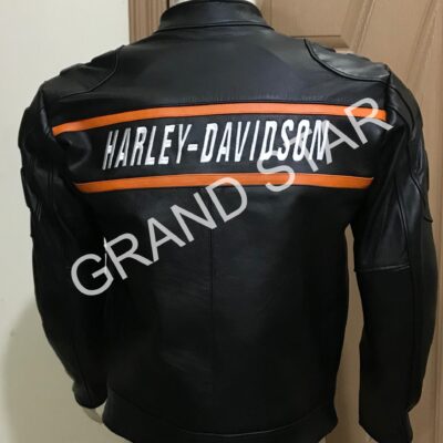 Harley Davidson Men’s High Quality Racing Leather Jacket