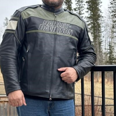 Harley Davidson Men’s High Quality Racing Leather Jacket