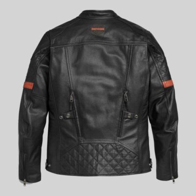 Men Vanocker Triple Vent System Leather Jacket