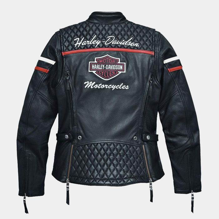 Women Miss Enthusiast h-d Triple Vent System Leather Jacket - Image 2