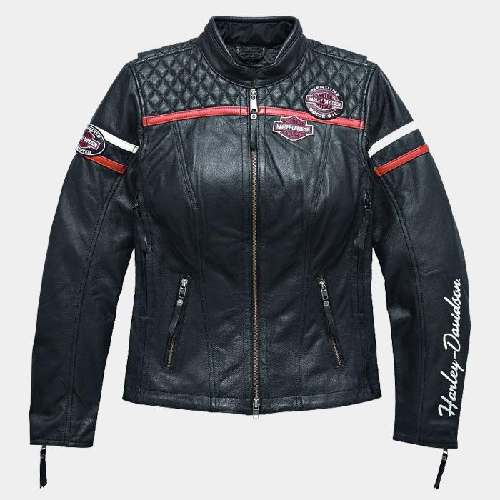Women Miss Enthusiast h-d Triple Vent System Leather Jacket