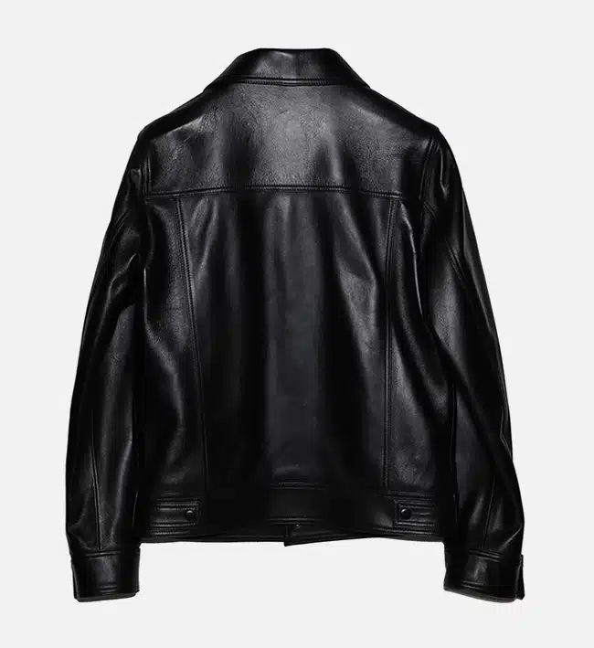 Men's Classic Trucker Black Button Jacket - Image 2