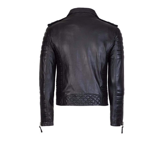 Biker Style Cow-hide Fashion Leather Jacket - Image 2