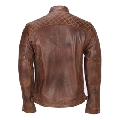 Distressed Brown Cow-hide Leather jacket