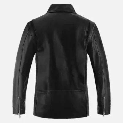 Men’s Asymmetrical Black Biker Leather Jacket
