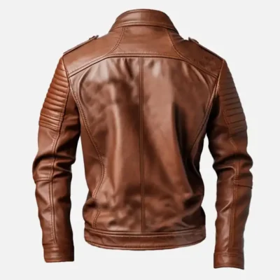 Men’s Biker Brown Leather Jacket